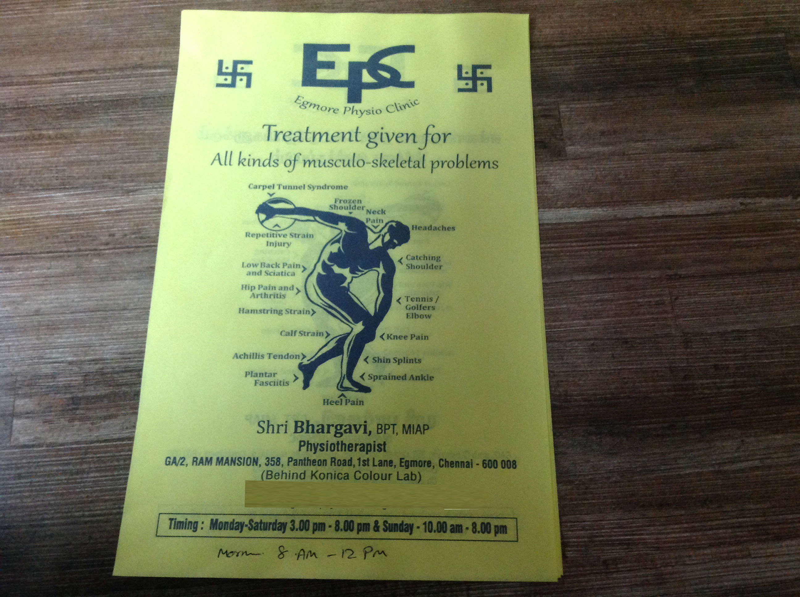 Egmore physio clinic Egmore Chennai