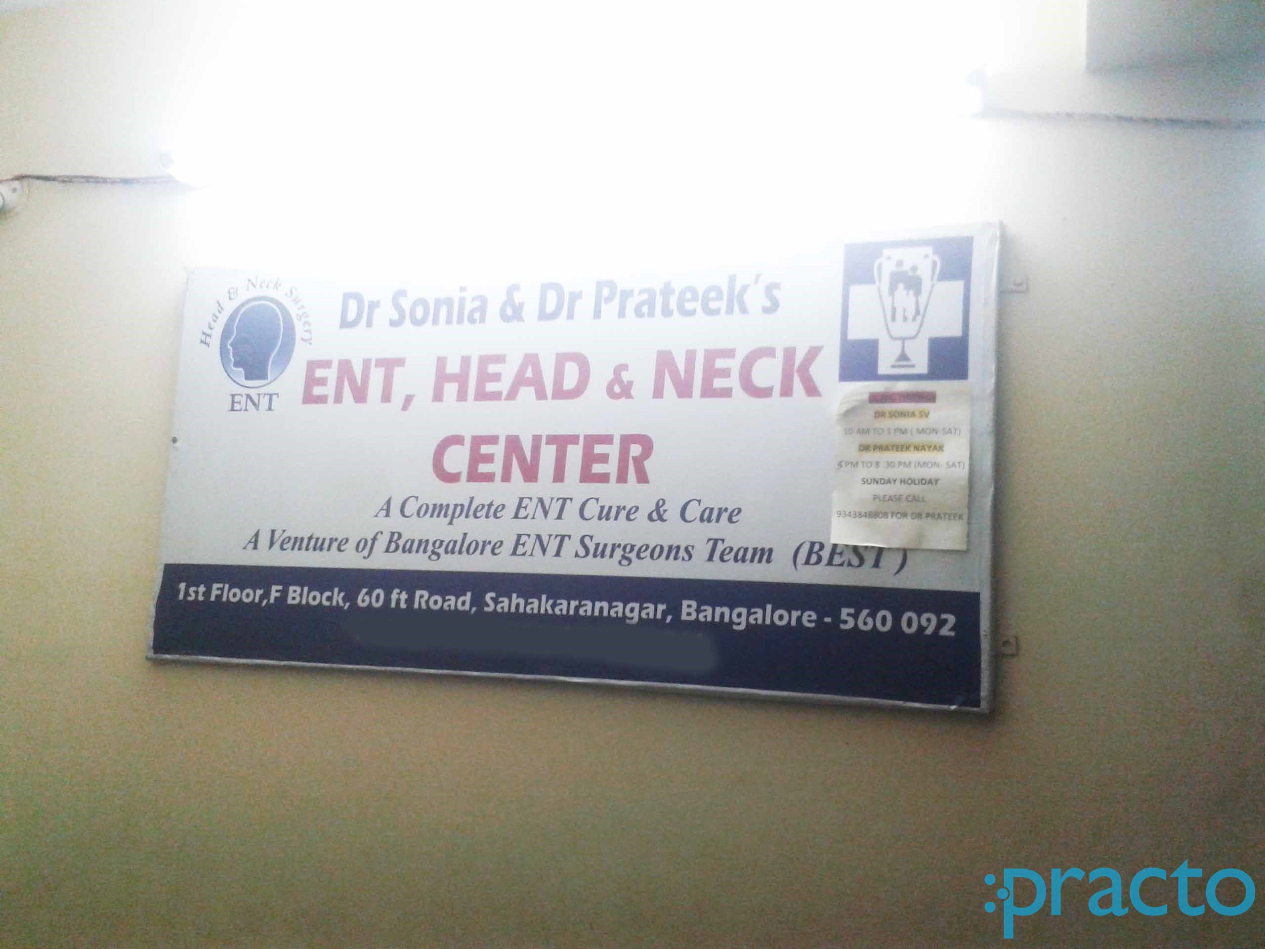 Dr Sonia & Dr Prateek's ENT Head & Neck Center Sahakaranagar Bangalore