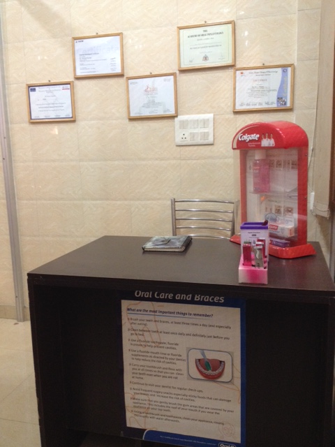 Reception at Perfect Smile Dental Clinic Old Raj Nagar Ghaziabad