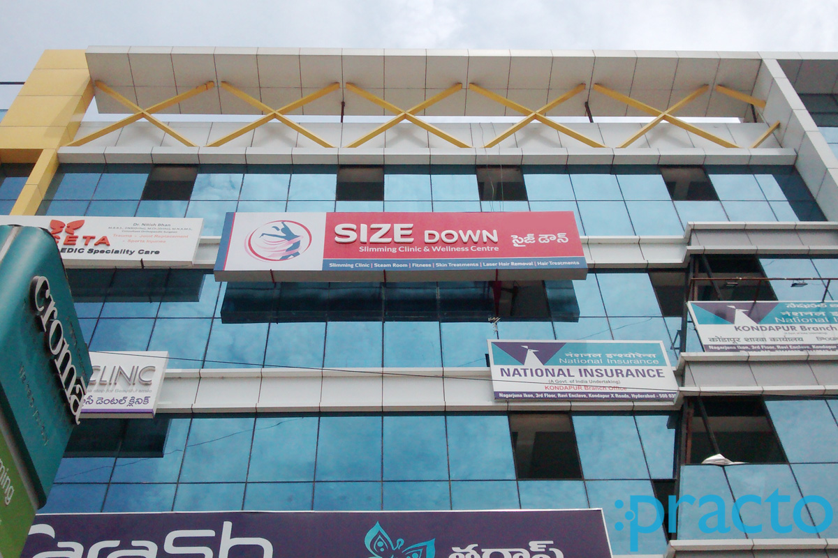 Entrance at Size Down Slimming Clinic & Wellness Beauty Centre Kondapur Hyderabad