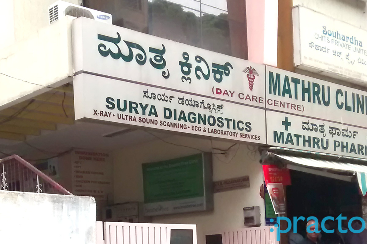 Entrance at Mathru Clinic Basaveshwaranagar Bangalore