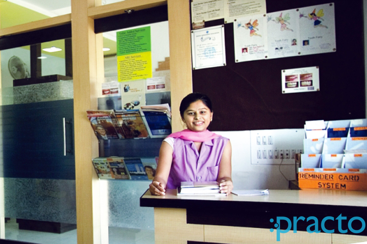 Reception at Aura Dental Clinic Karelibaug Vadodara
