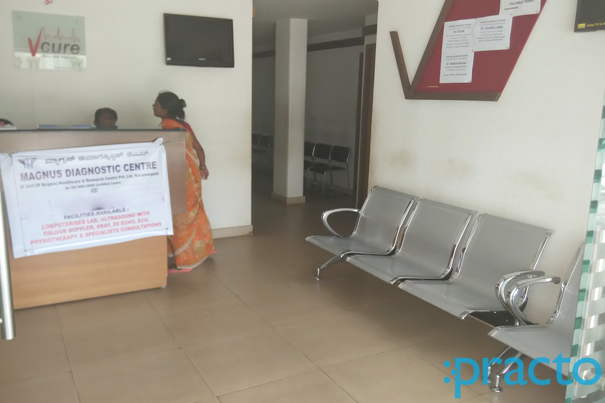 Reception at V Cure Clinics and Diagnostics HSR Layout Bangalore