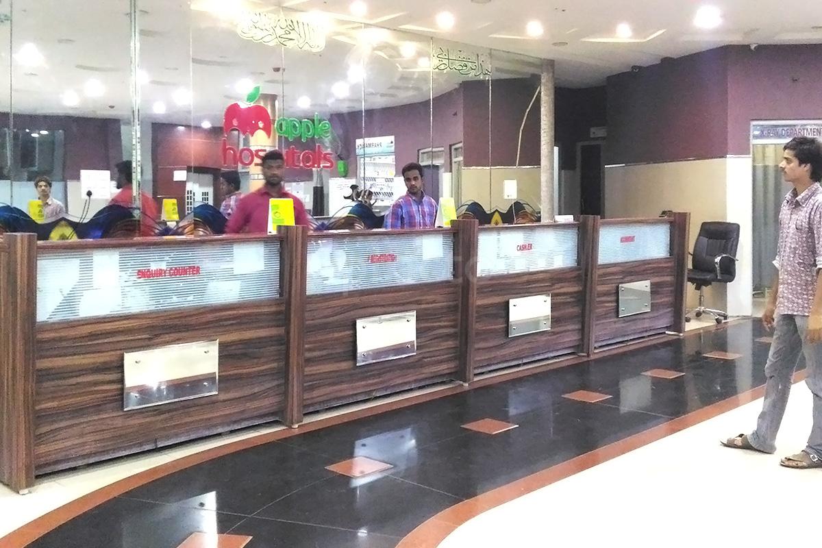 Reception at Apple Multi Speciality Hospital Tolichowki Hyderabad