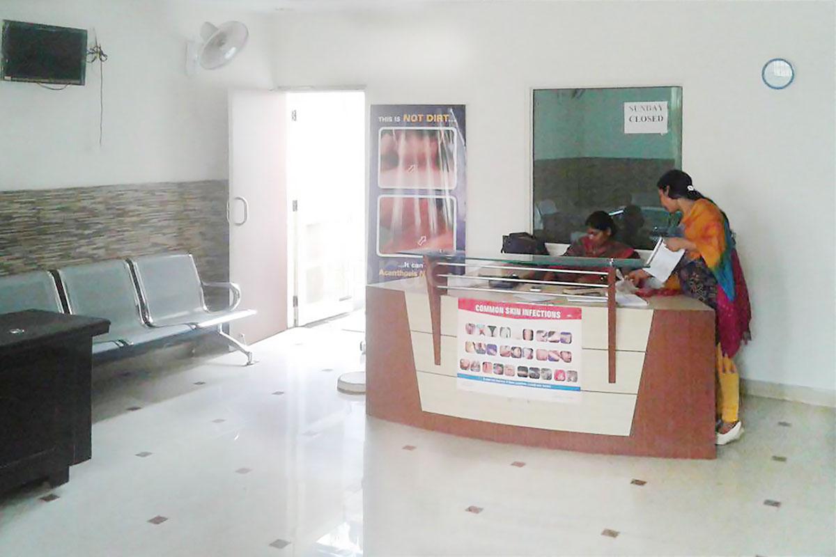 Reception at Bhayana Skin Clinic New Industrial Township 3 Faridabad