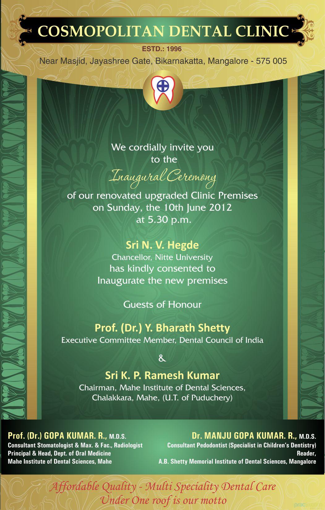 Cosmopolitan Dental Clinic Bikkarnakatte Mangalore