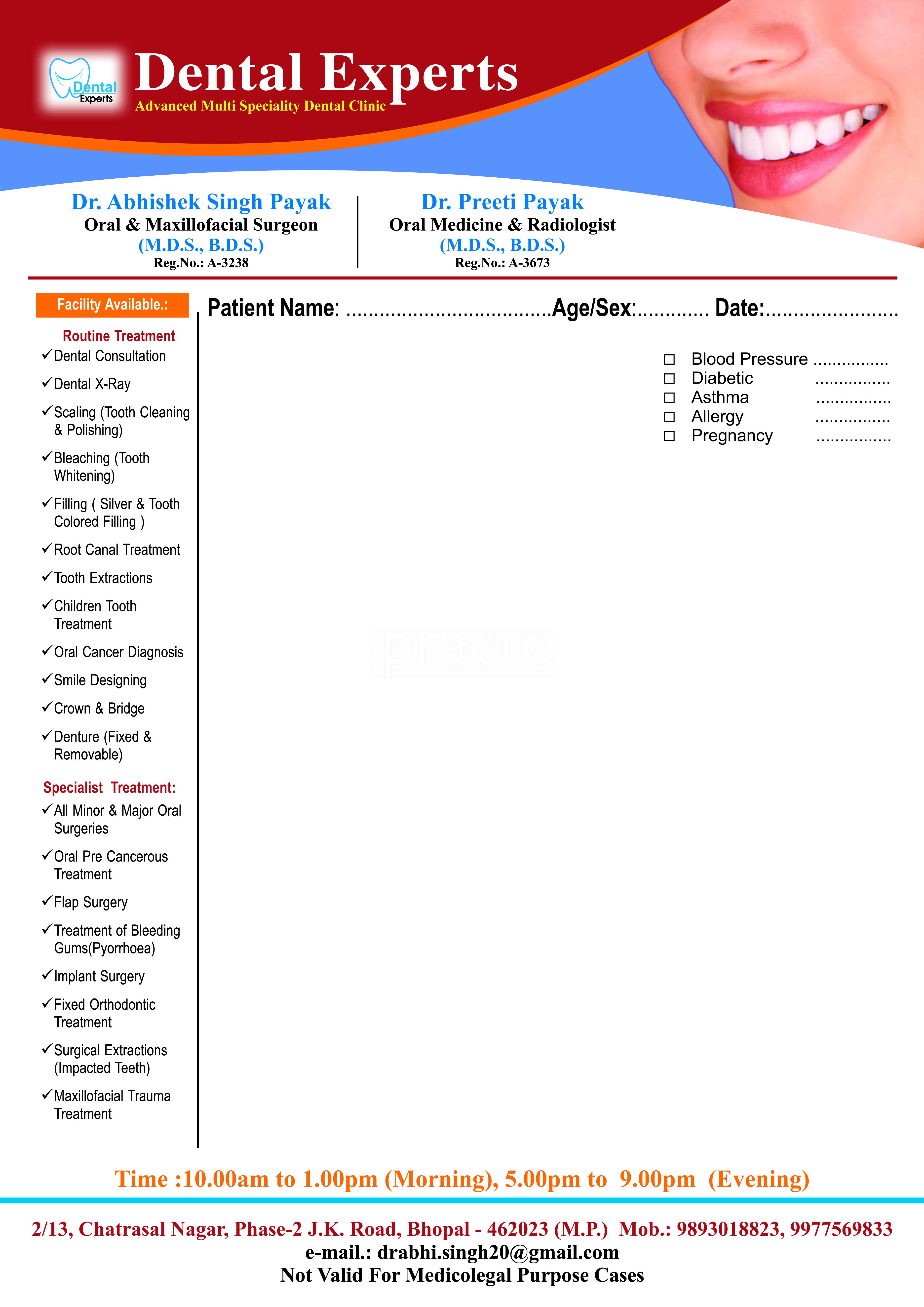 Dental Experts (Super-Speciality Oro-Dental & Maxillofacial Clinic) Indrapuri Bhopal