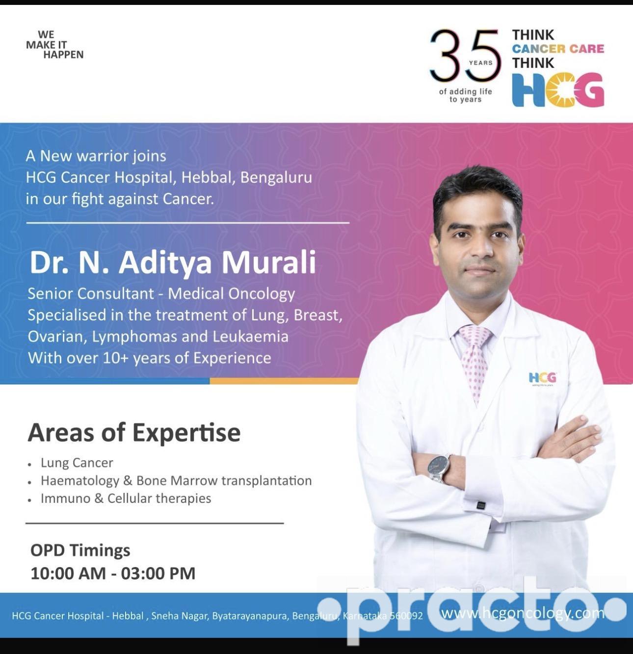 Dr. Aditya Murali Medical Oncologist in Bangalore