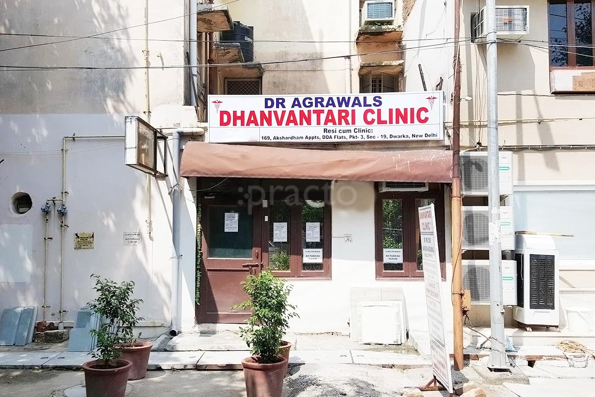 Entrance at Dr. Agrawal's Dhanvantari Clinic Dwarka Delhi