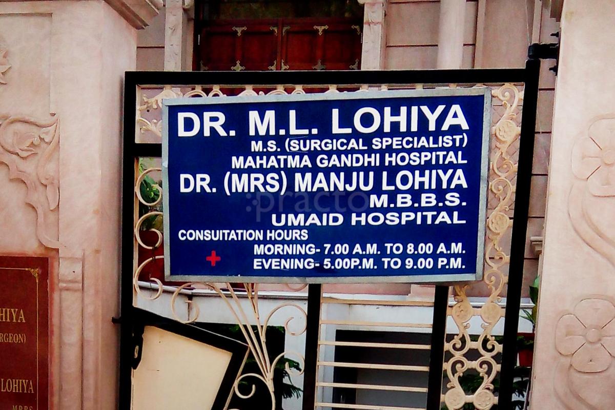 Entrance at Dr. M.L. Lohiya Clinic Shastri Circle Jodhpur