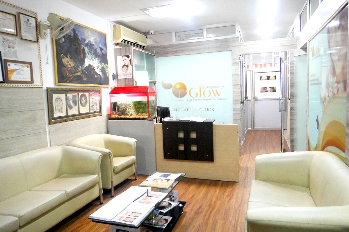 Waiting Area at Dr. Prabha's Glow Aesthetic Clinic Hazratganj Lucknow