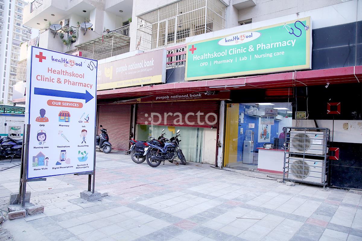 Entrance at Healthskool Clinic & Pharmacy Crossings Republik Ghaziabad