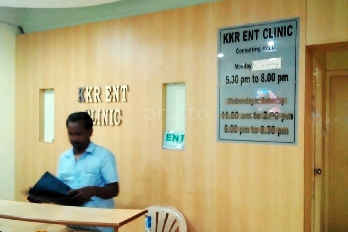 Reception at KKR ENT Clinic Mogappair West Chennai