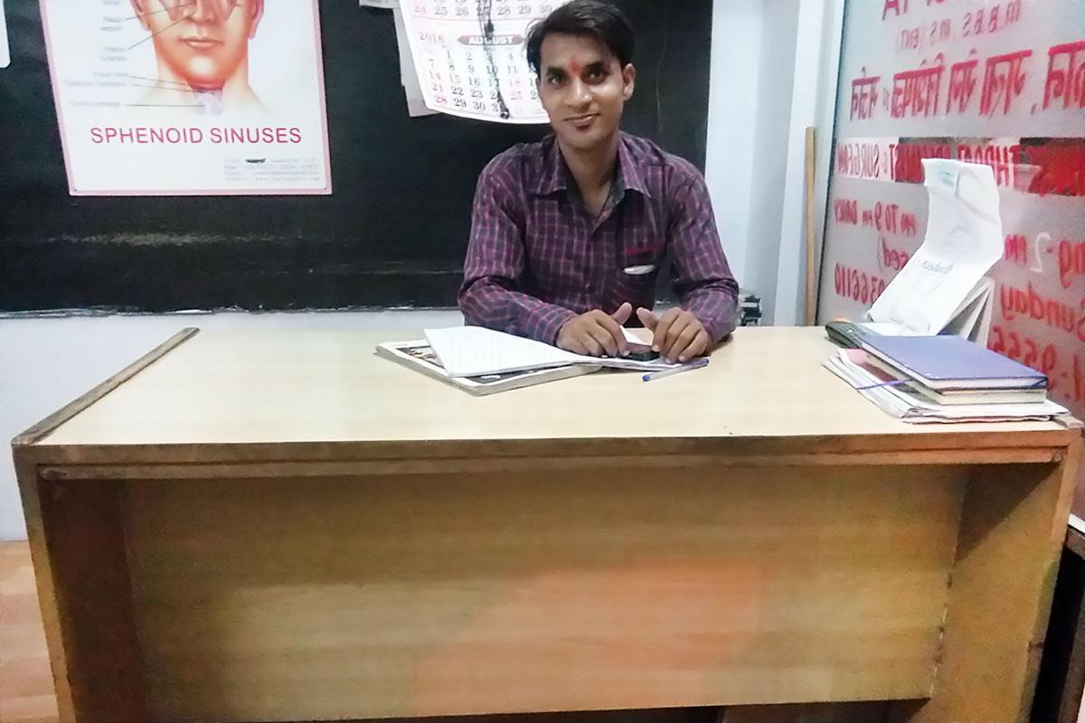 Reception at Krishna ENT & Medical Centre Sukh Vihar Delhi
