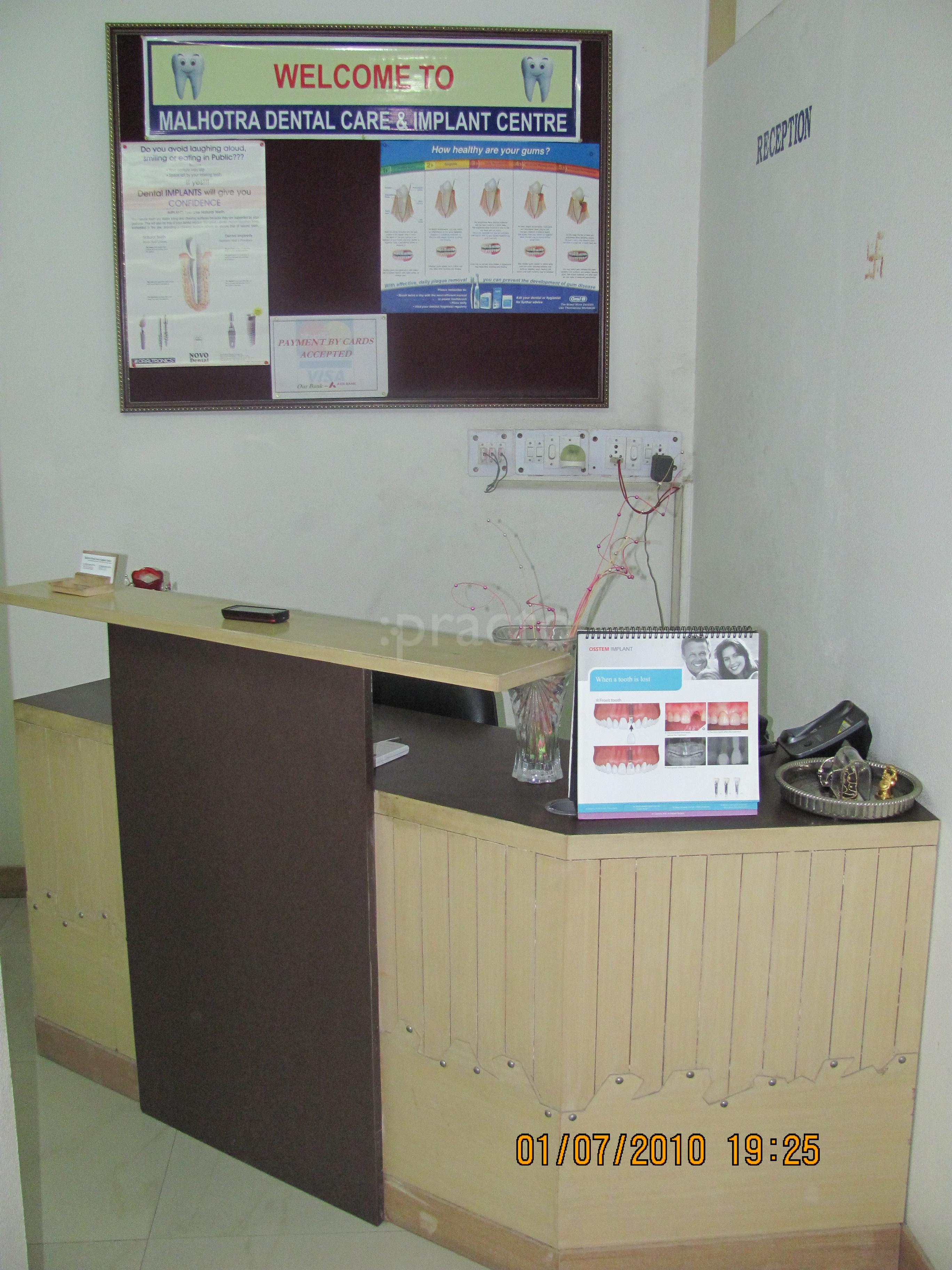 Reception Area at Malhotra Dental Care And Implant Centre Sector 52 Noida