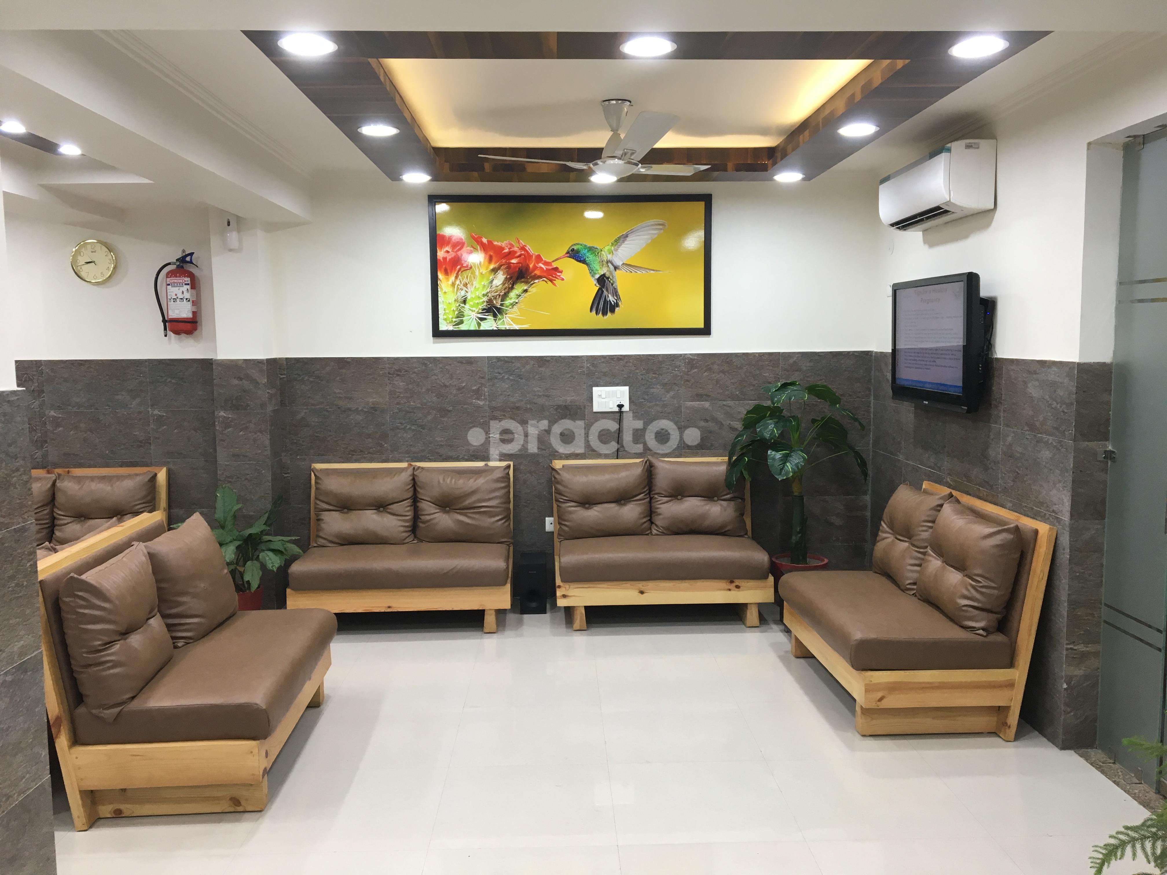 Waiting Area at MediServe Clinic Sector 122 Noida