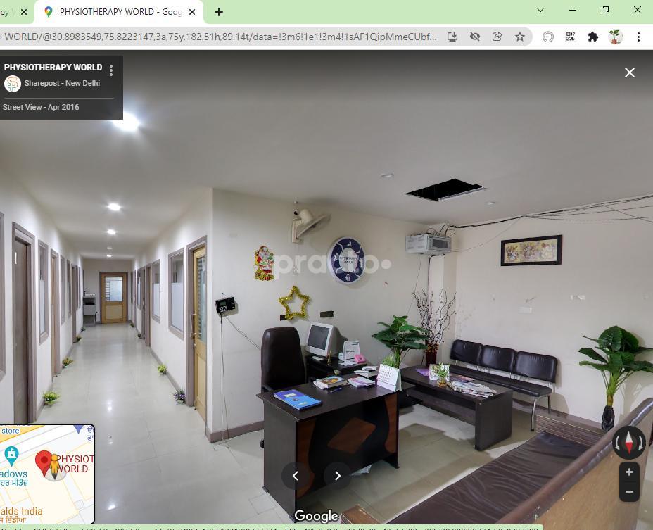 Reception Area at Physiotherapy World Gurdev Nagar Ludhiana