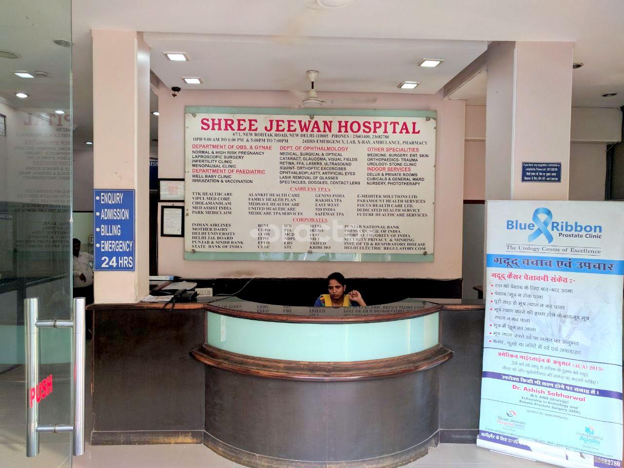 Reception at Shree Jeewan Hospital Karol Bagh Delhi