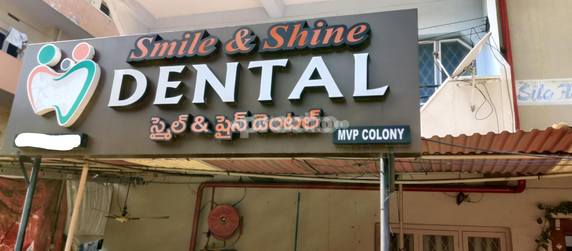 Establishment board at Smile & Shine Dental MVP Colony Visakhapatnam