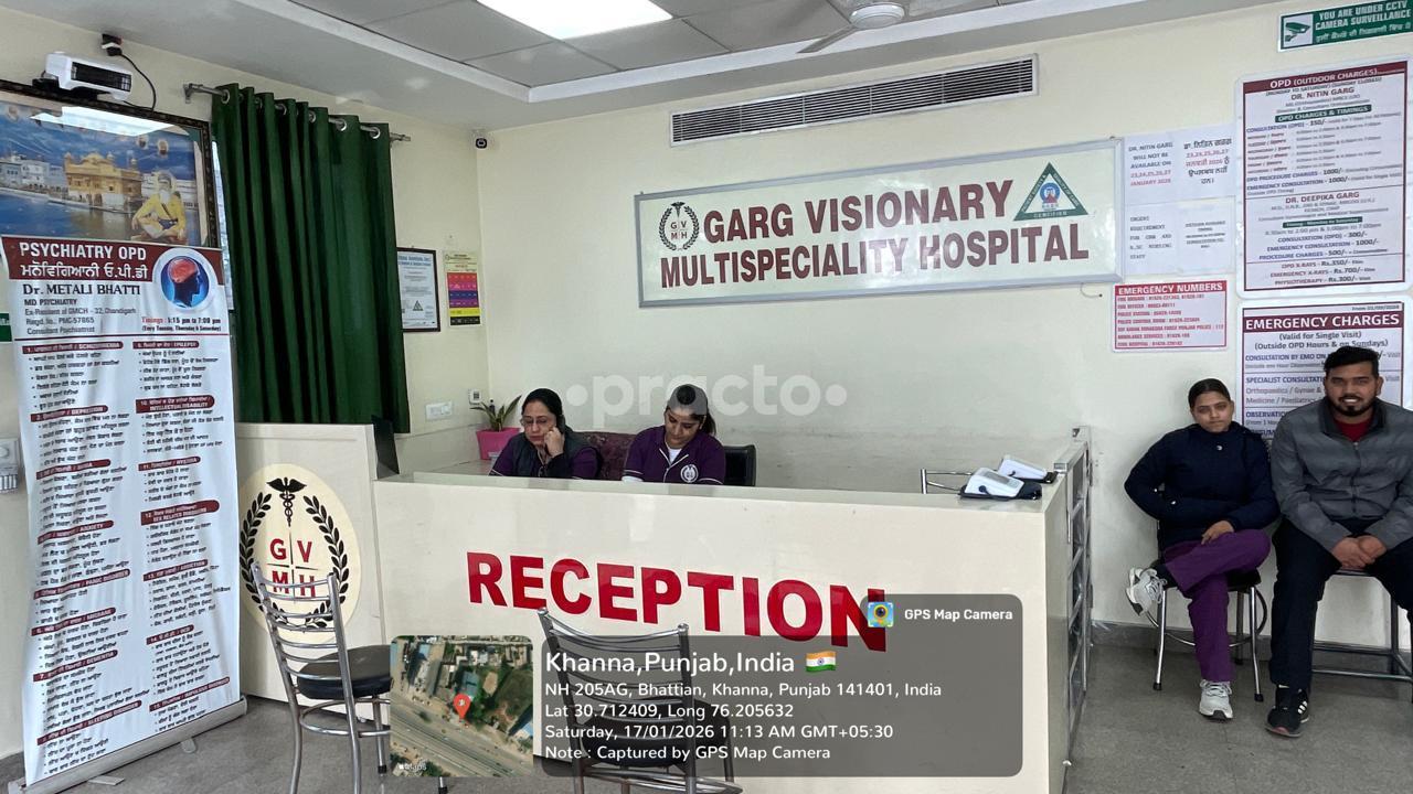 Reception Area at Garg Visionary Multispecialty Hospital Khanna Ludhiana