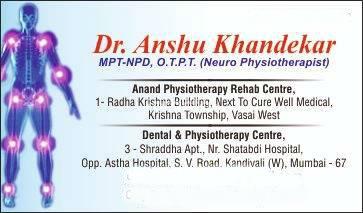 Anand Physiotherapy Rehab Centre is closed Kandivali West Mumbai
