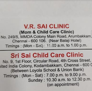 Sri Sai Child Care Clinic Kodambakkam Chennai