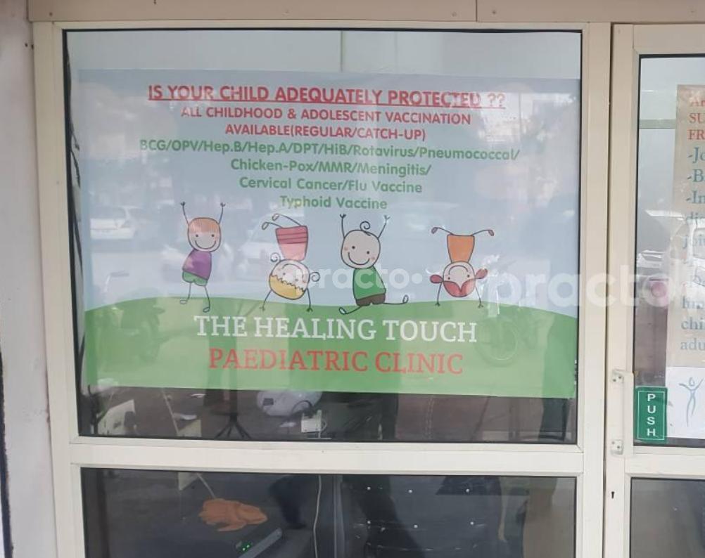Establishment board at The Healing Touch Pediatric And Orthopaedic Clinic Sainik Colony Faridabad