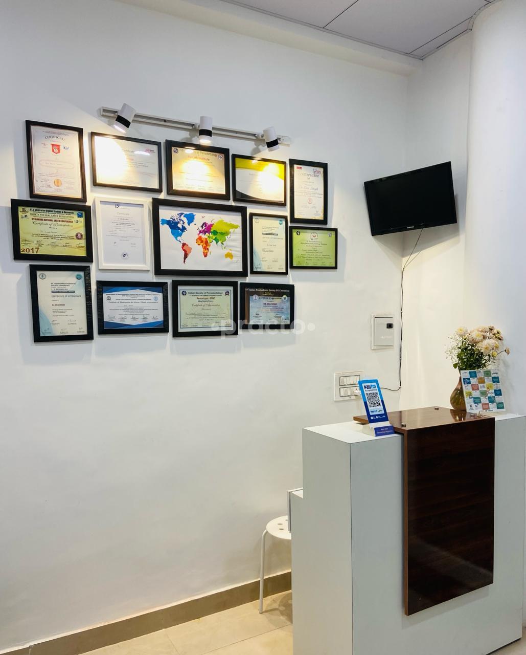 Reception Area at Glitterz Dental Clinic Indirapuram Ghaziabad