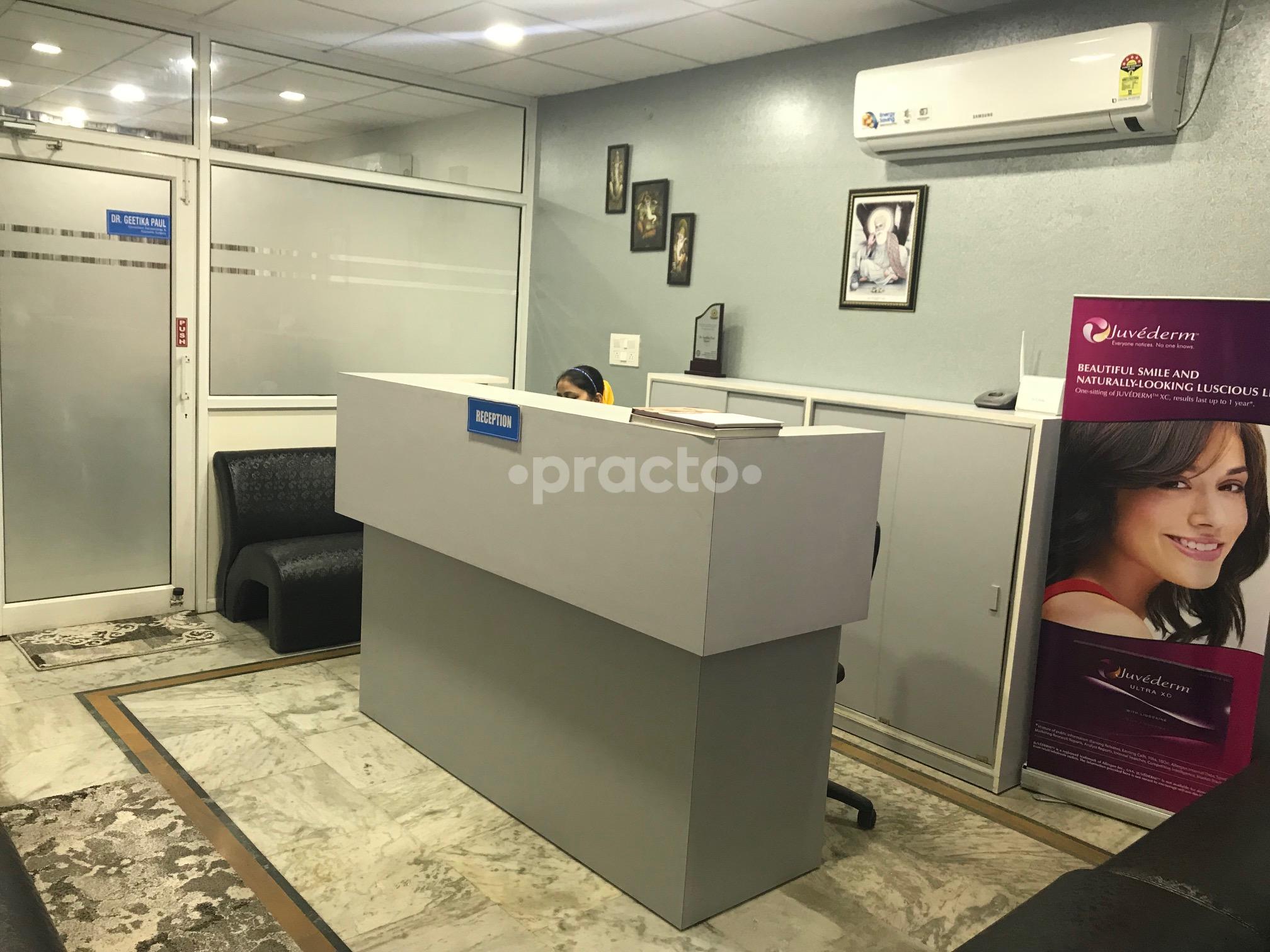 Reception at Dr Geetika's Skin and Cosmetic Surgery Clinic Phase 10 Mohali