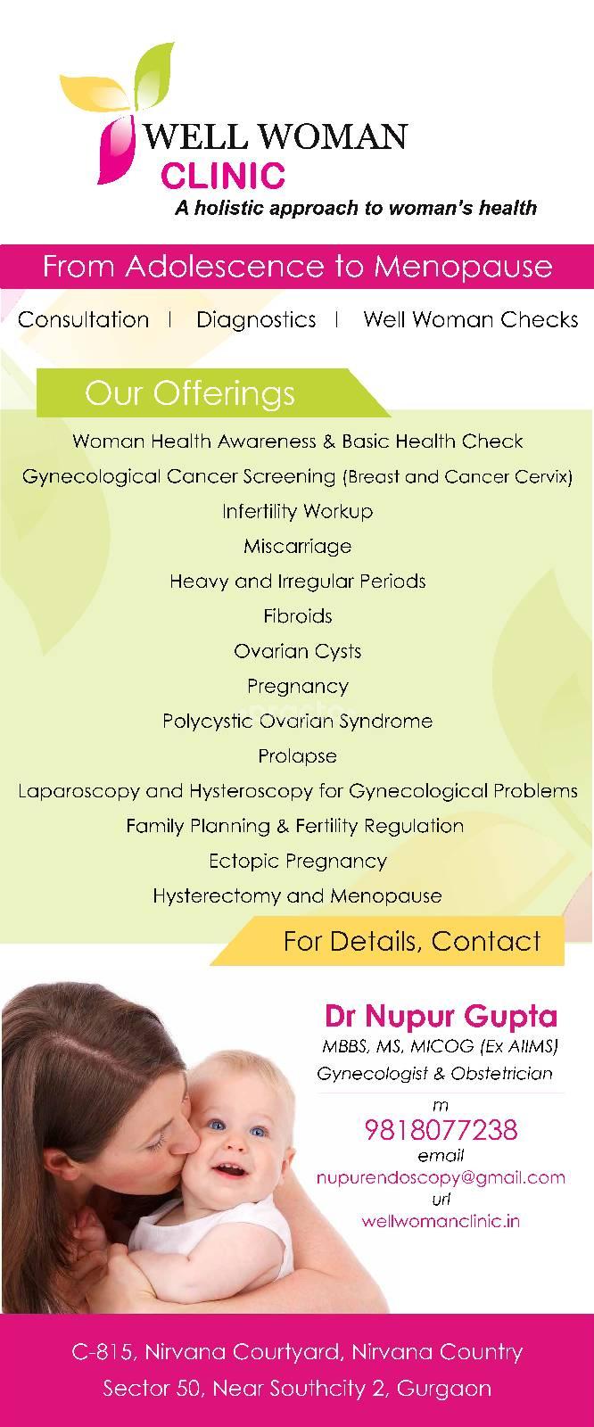 Reception at Residence Well Woman Clinic Nirvana Country Gurgaon