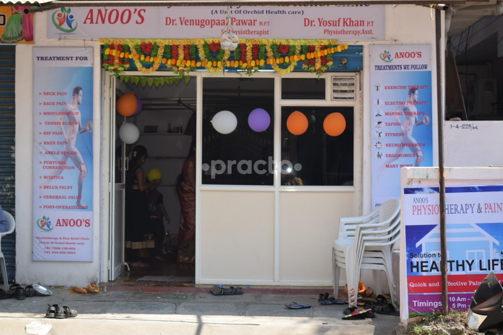 Entrance at ANOO's Physiotherapy & Pain Relief Clinic Kothapet Hyderabad