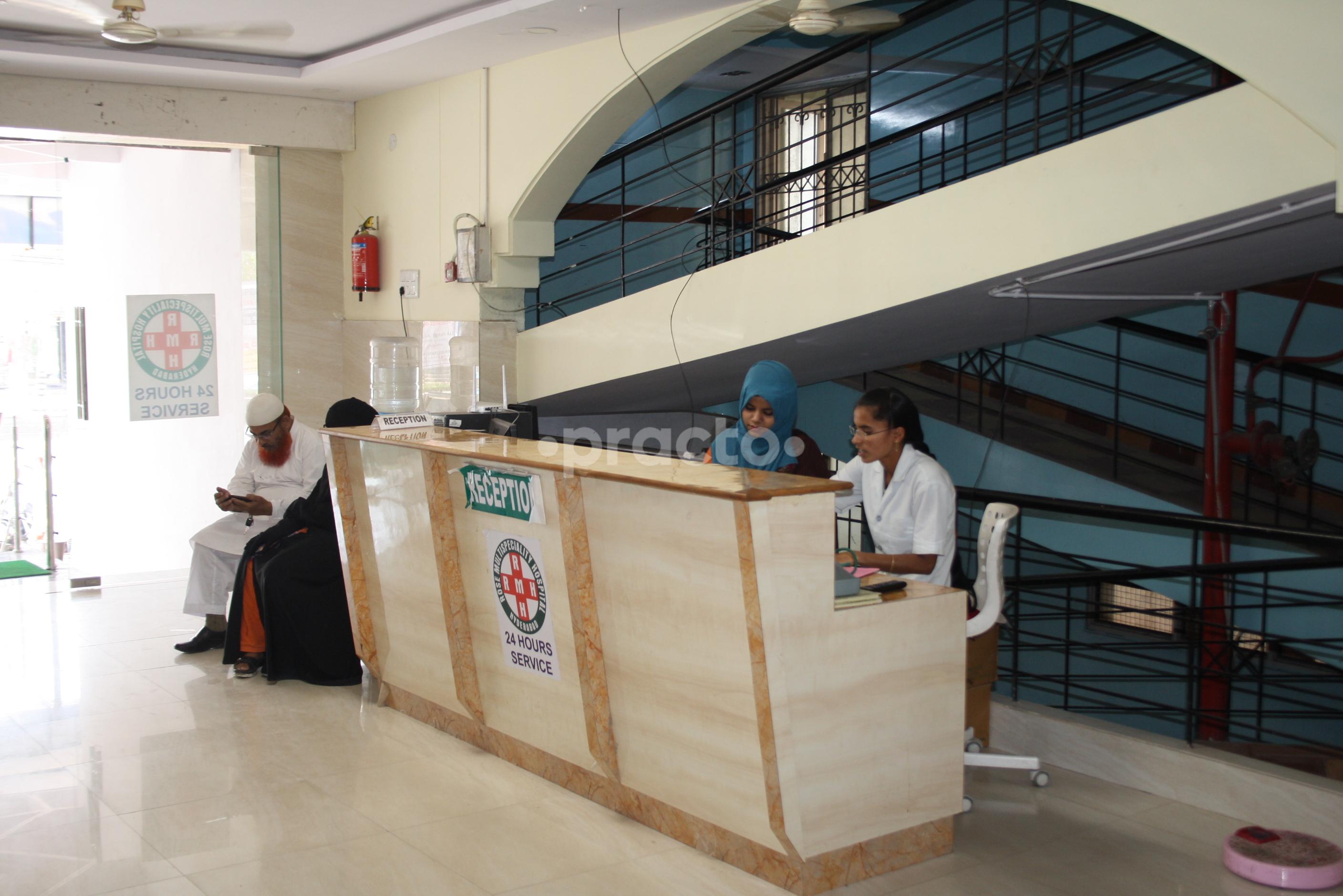 Reception Area at ROSE MULTI SPECIALITY HOSPITAL  Tolichowki Hyderabad
