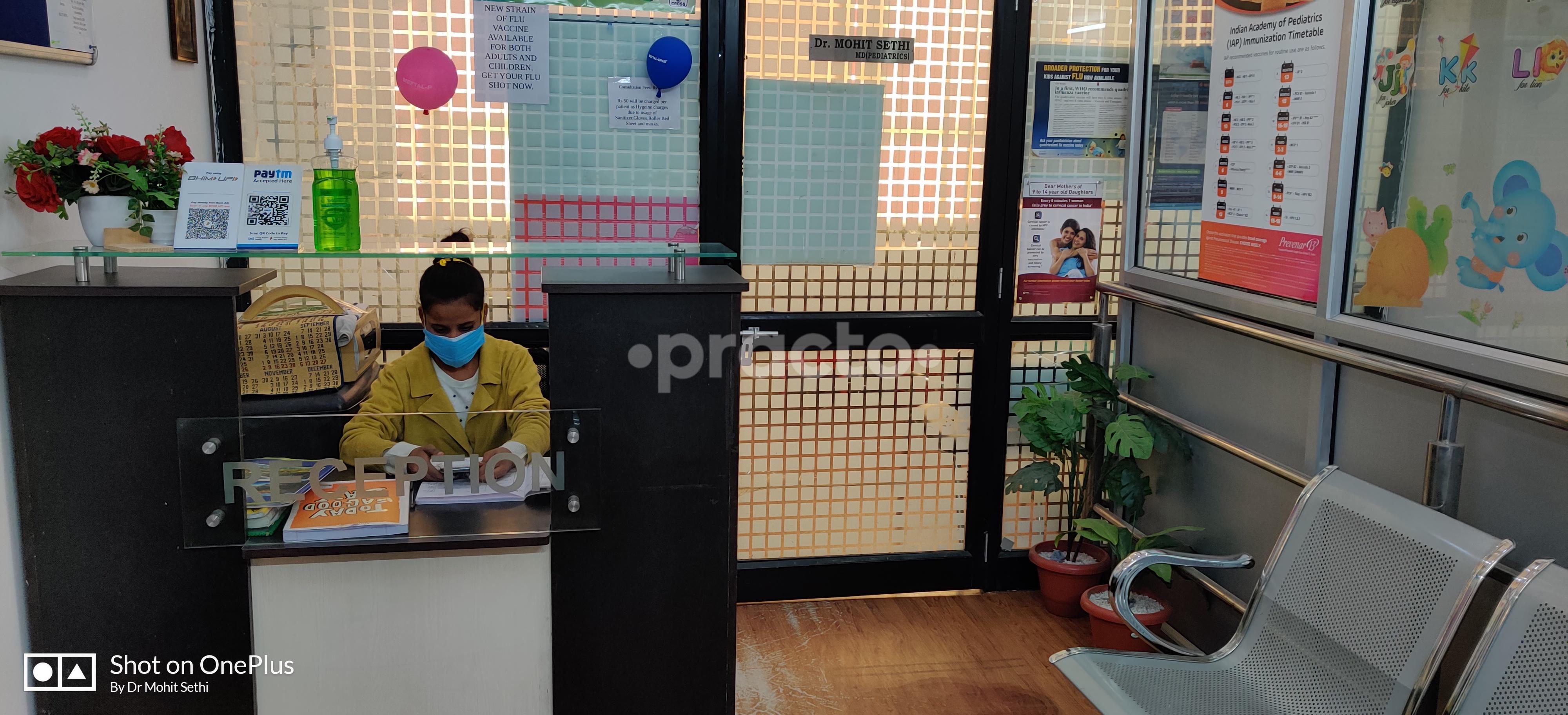 Reception Area at Dr Sethi's Aastha Kids Clinic and Vaccination Centre Sector 110 Noida