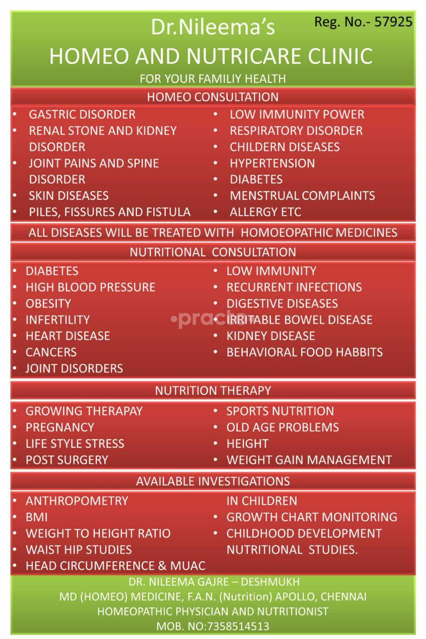 Dr. Nileema's Homeo & Nutricare Clinic Ulkanagari Aurangabad