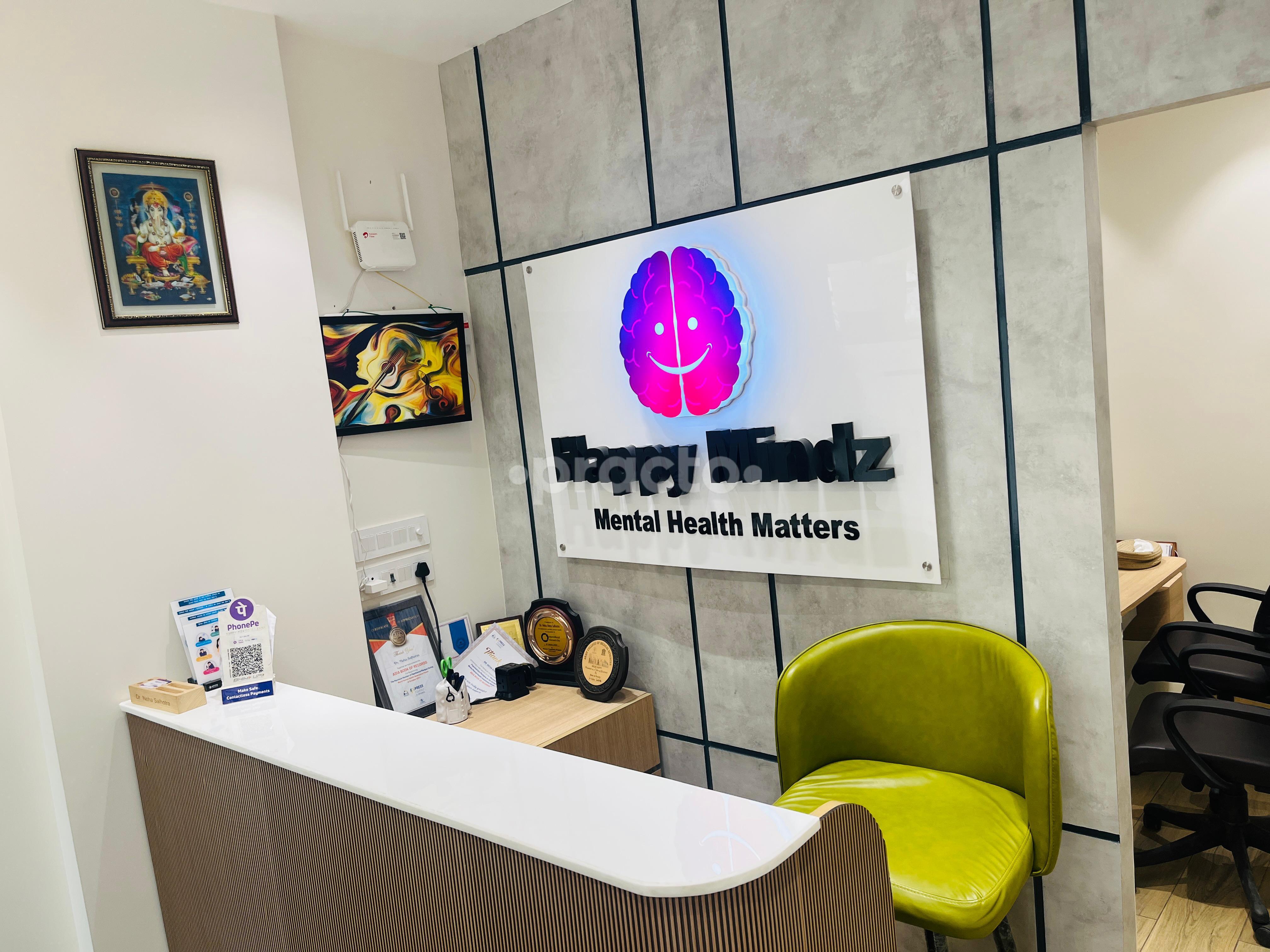 Reception Area at Happymindz Rohini Sector 9 Delhi