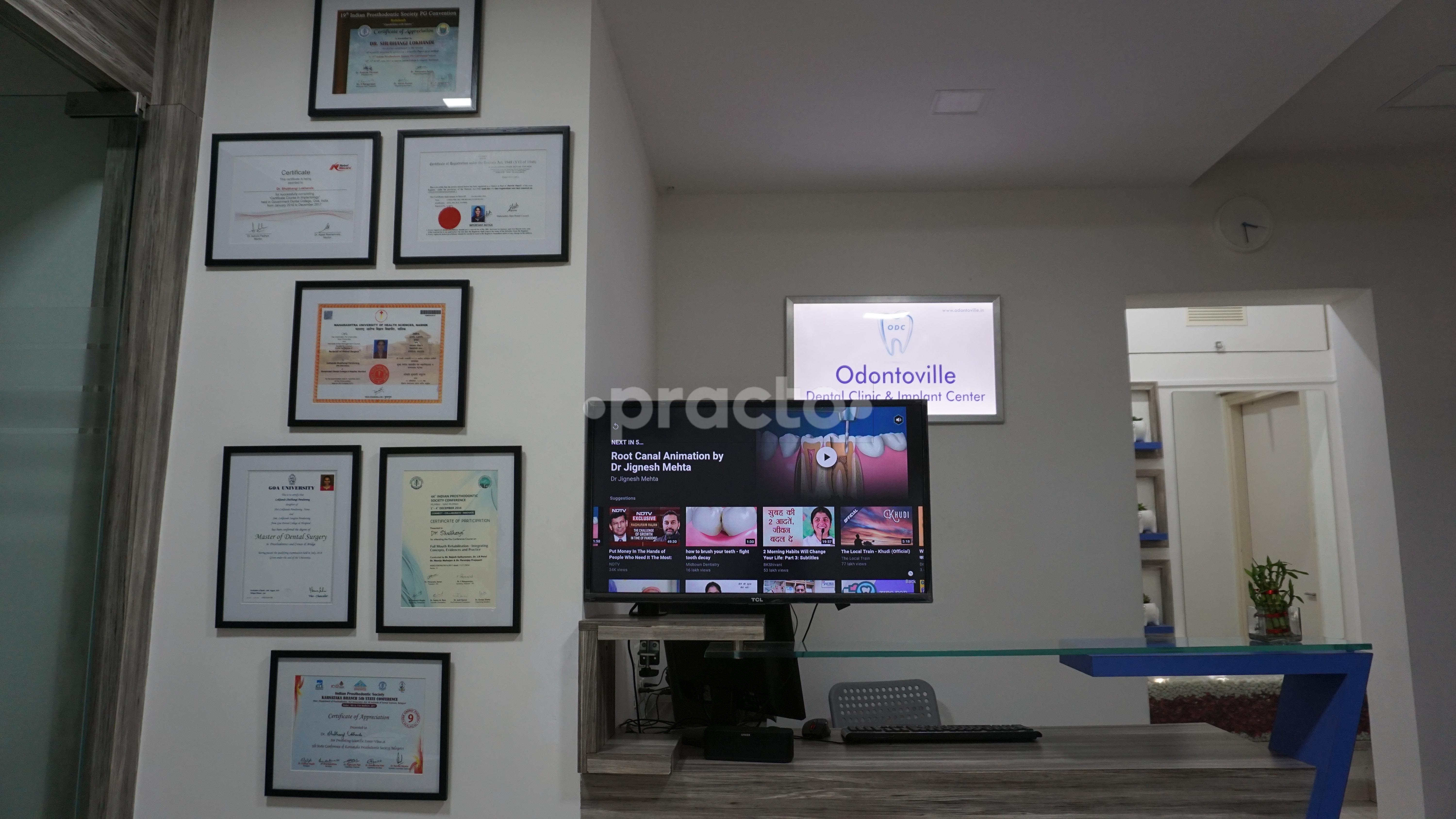 Reception Area at Odontoville Dental Clinic And Implant Center Kothrud Pune