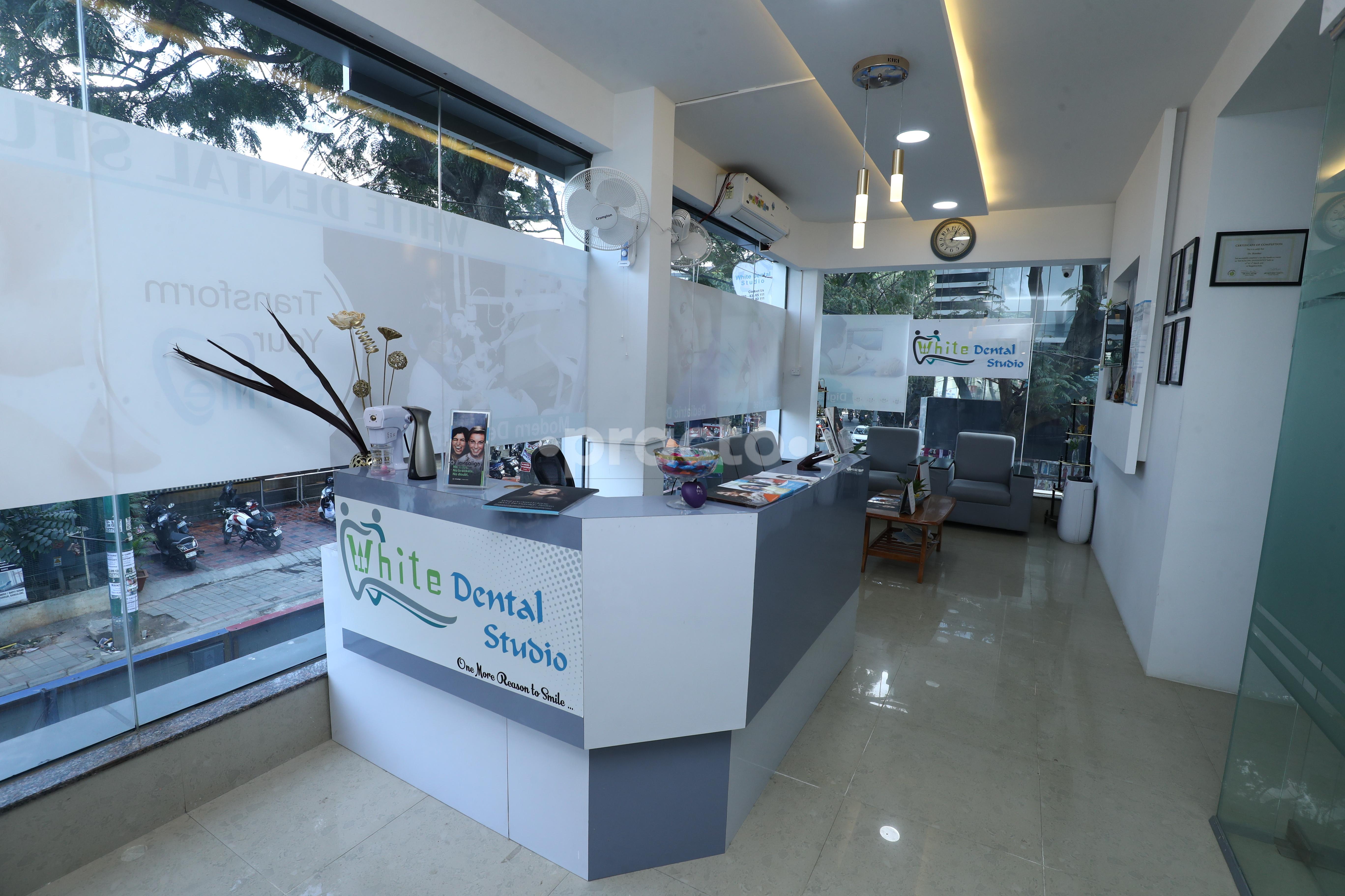Reception Area at White Dental Studio Sanjay Nagar Bangalore