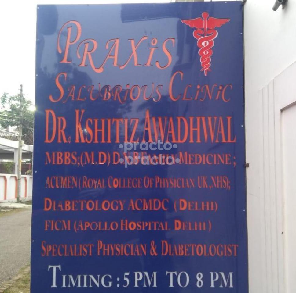 Establishment board at Praxis Salubrious Clinic Indira Nagar Lucknow