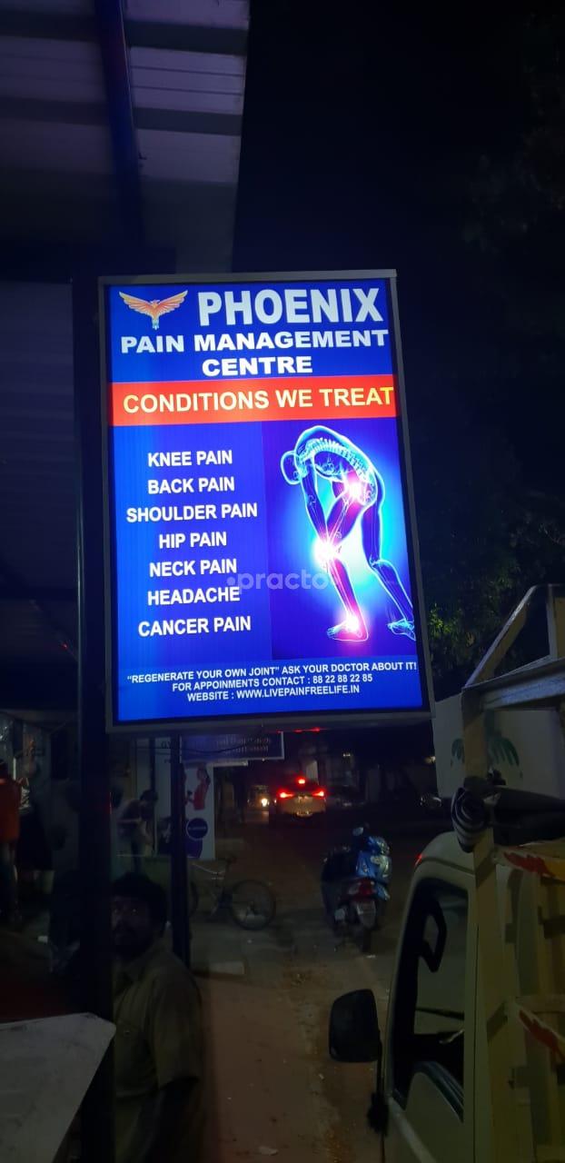Establishment board at Phoenix Pain Management Centre CIT Nagar Chennai