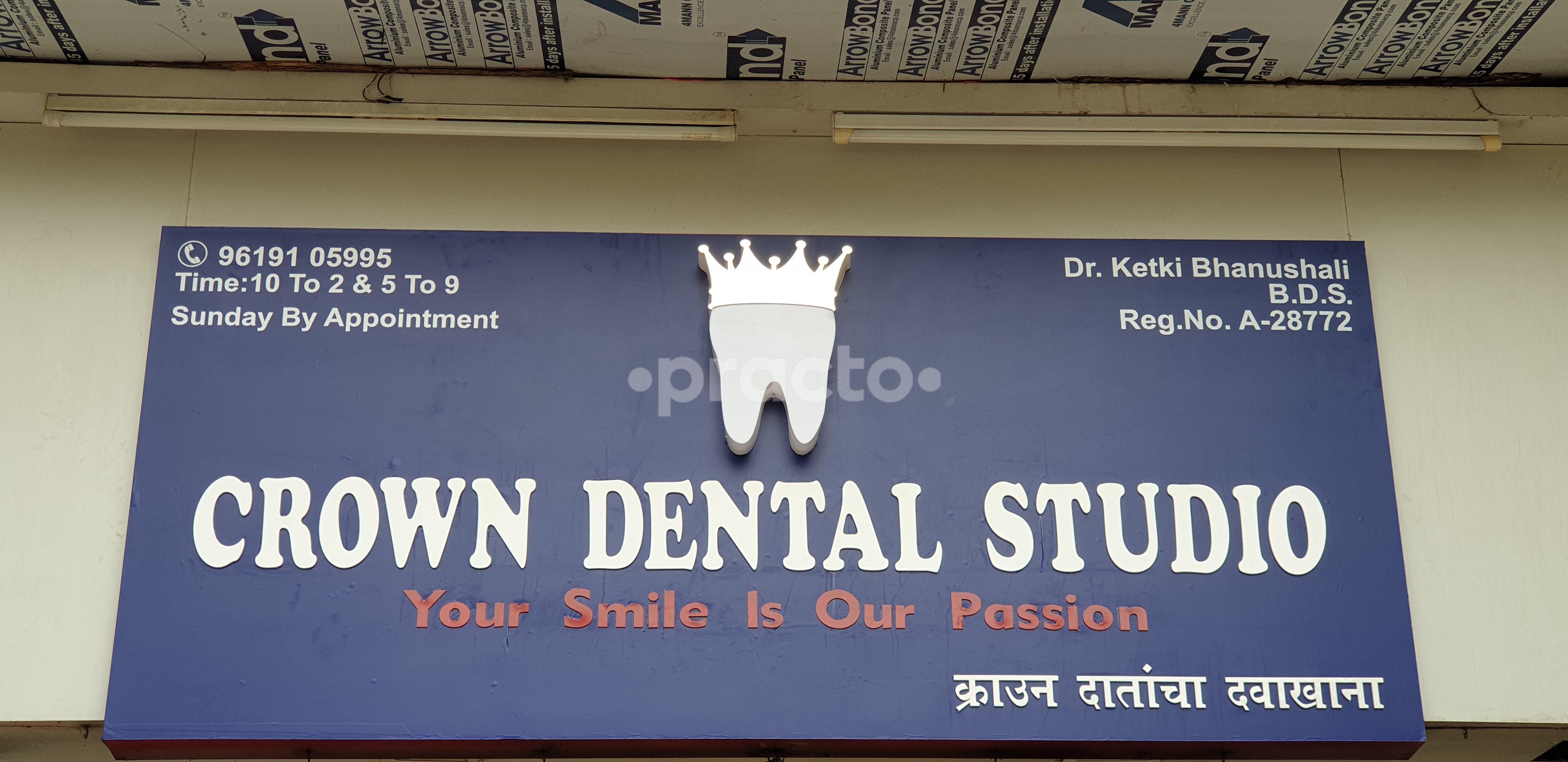 Establishment board at Crown Dental Studio - Your Smile Is Our Passion Kopar Khairne Navi Mumbai