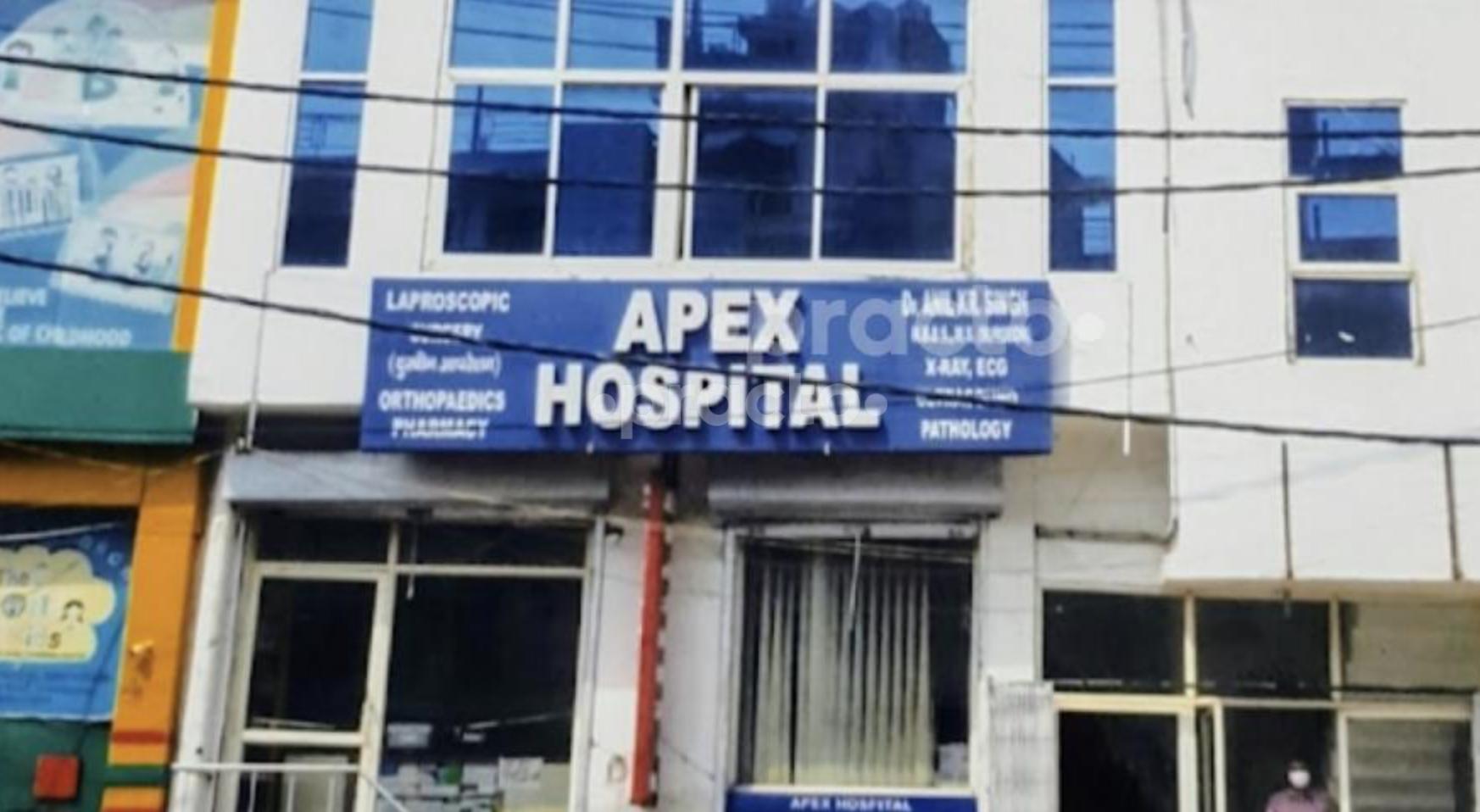 Establishment board at Apex Hospital Chattarpur Delhi