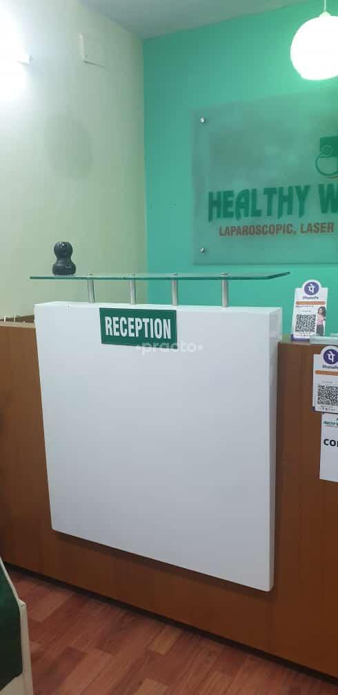 Reception desk at Healthy Wave Clinics Indirapuram Ghaziabad