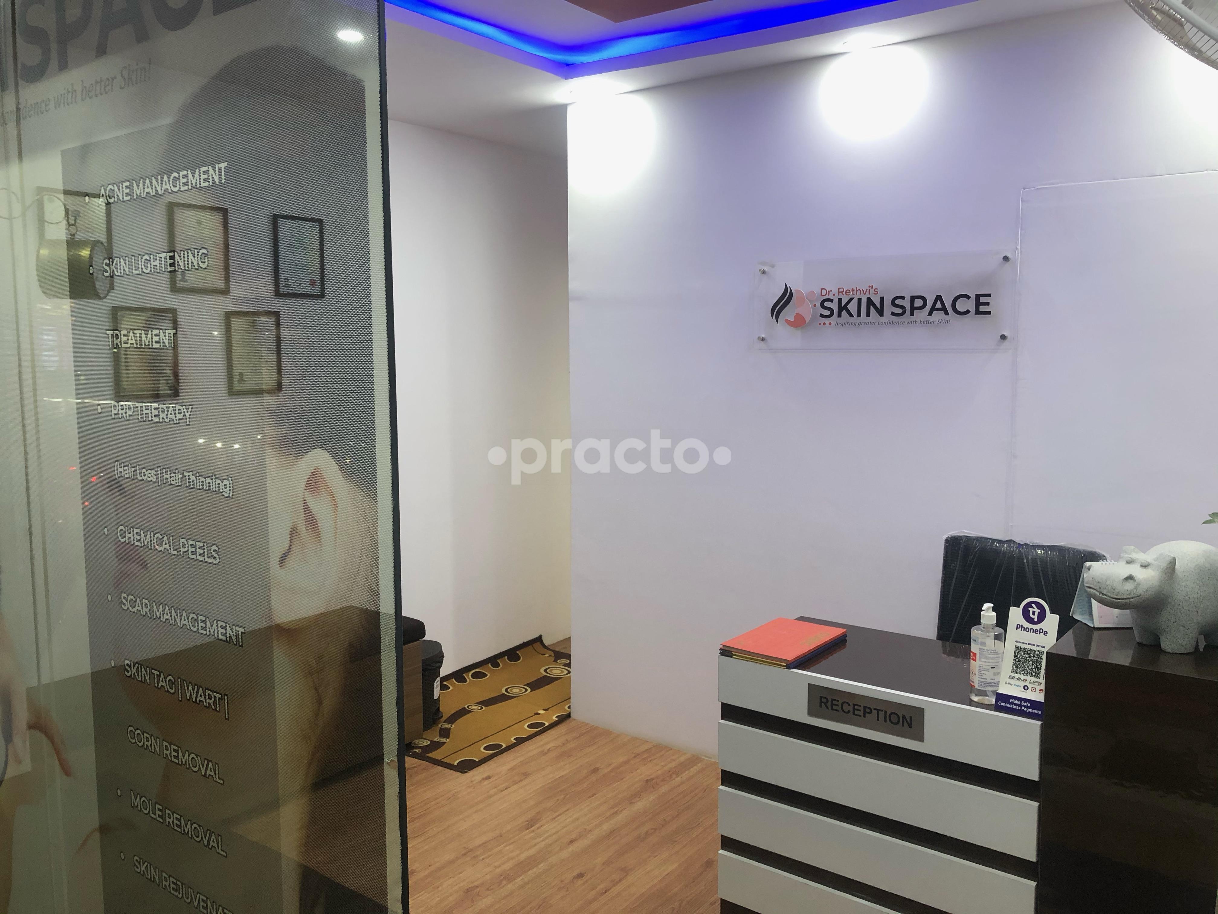 Reception Area at Dr Rethvi's Skin Space Clinic Horamavu Bangalore