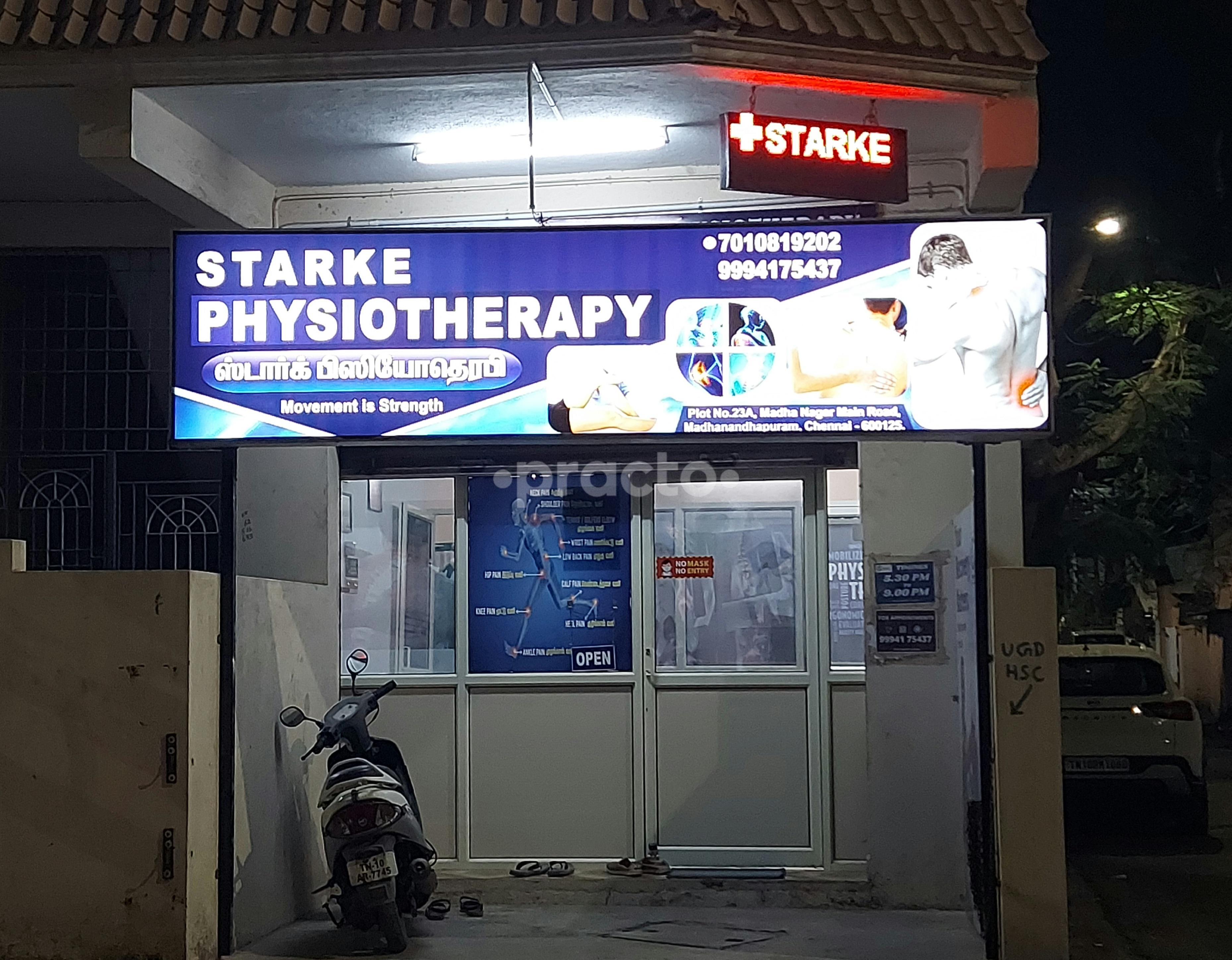 Establishment board at Starke Physiotherapy Clinic Madandapuram Chennai