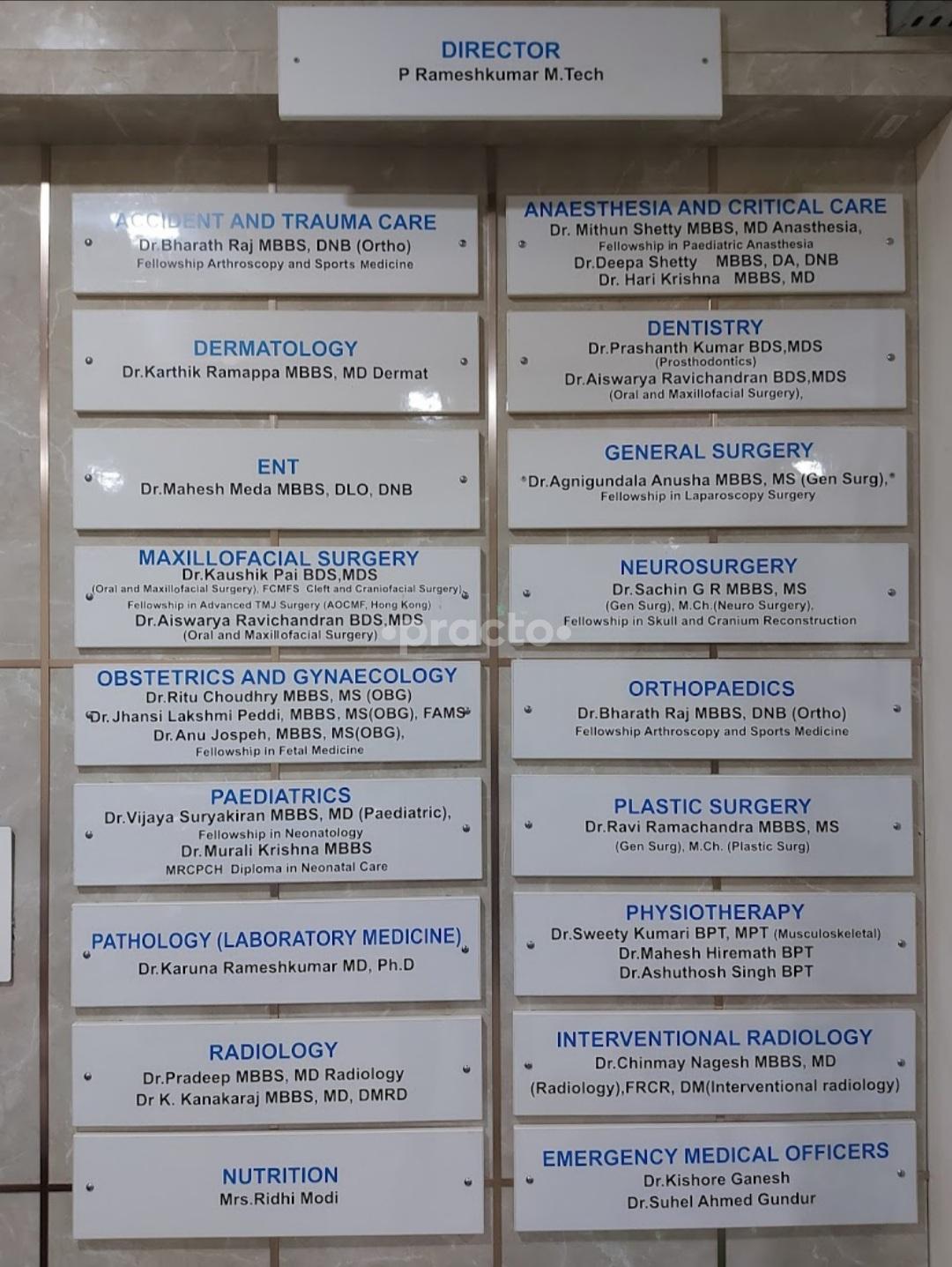 Doctor Names Board at Mithra Multispecialty Hospital Electronics City Bangalore