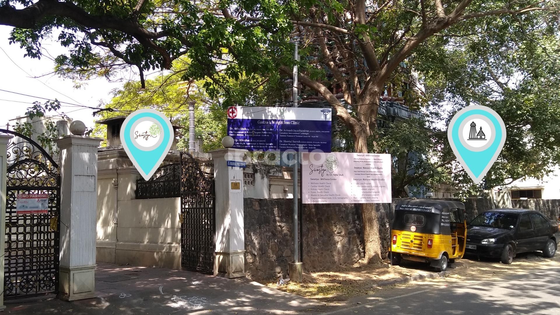 Establishment board at Swastya - Gastro & Weight Loss Clinic Raja Annamalai Puram Chennai