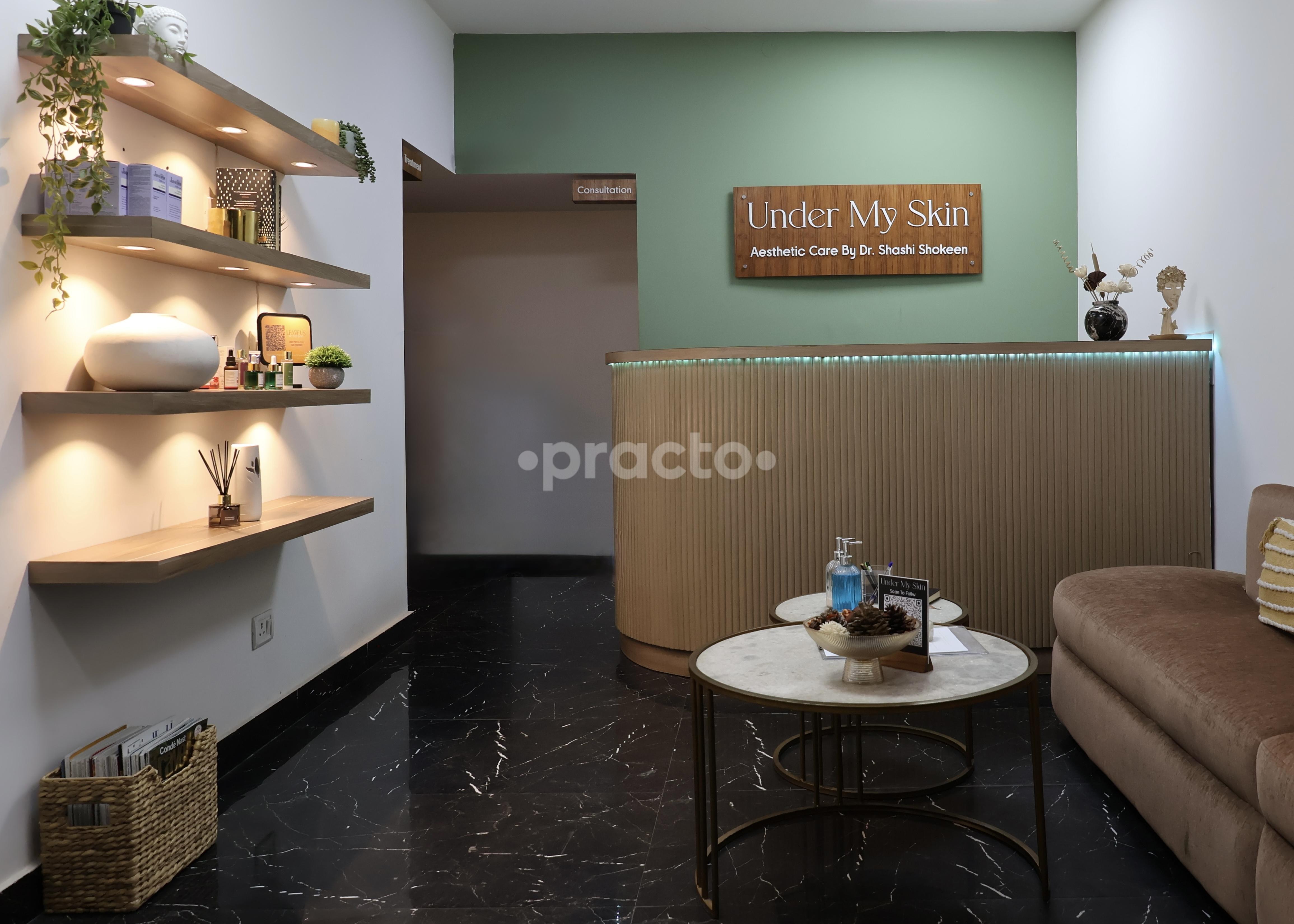 Waiting Area at Under My Skin Aesthetic Care Dwarka Delhi