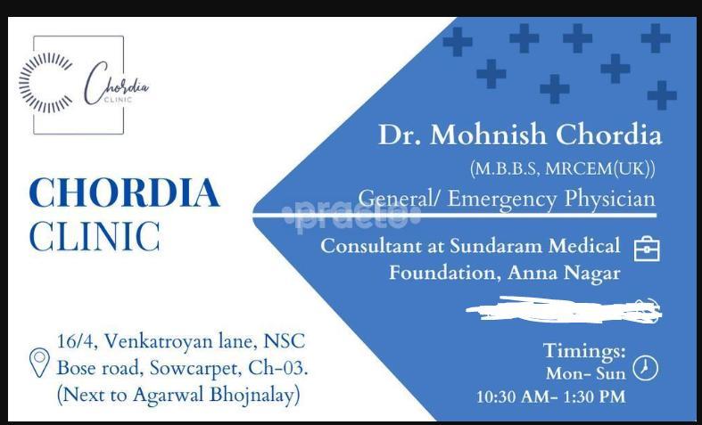 Chordia Clinic Park Town Chennai