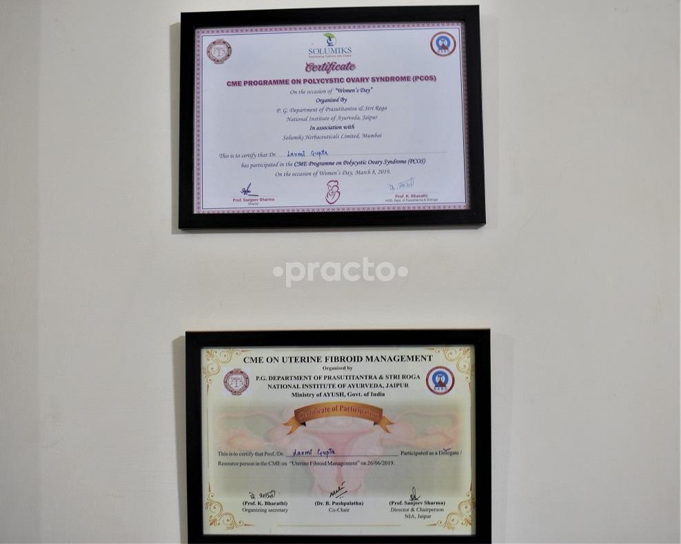 Awards & Certificates at WomenVedic Clinic Sector 93 Noida