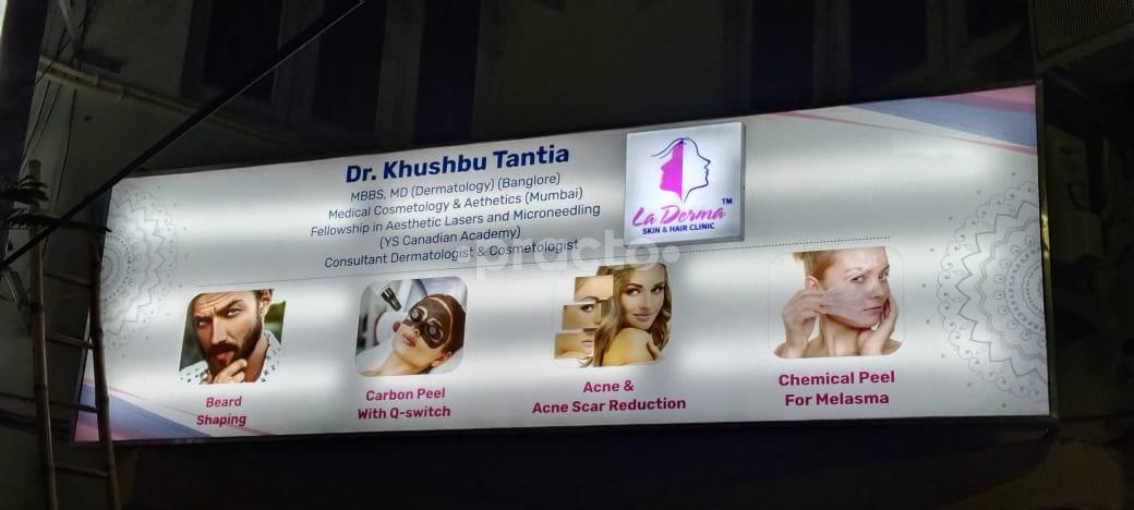 Establishment board at La Derma Skin & Hair Clinic Salt Lake Kolkata
